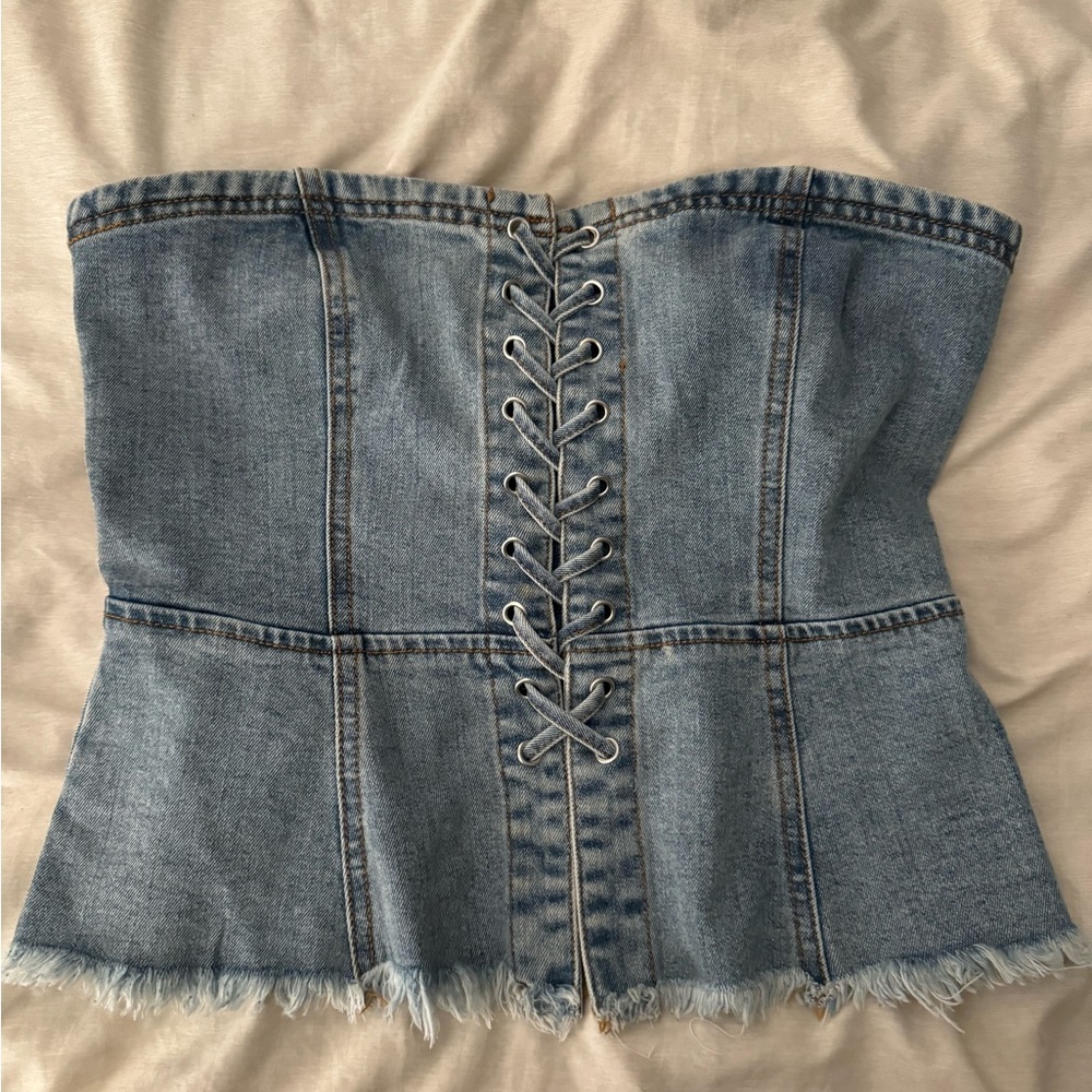 jean corset top size medium